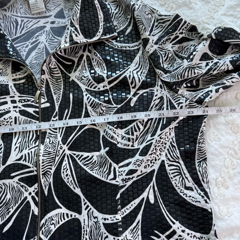 Misook Patterned Textured Zip Up Statement Jacket… - image 5